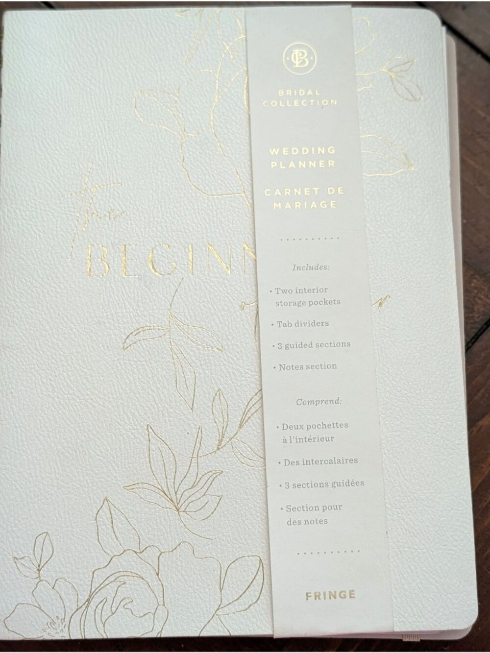 Bridal Collection Wedding Planner With Gold Floral Cover & Guided Sections